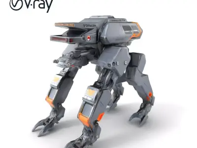 Exoskeleton Combat Unit Armored model pack Low-poly 3D model