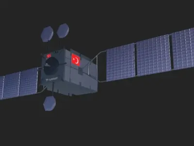 Turksat Satelite  Low-poly 3D model