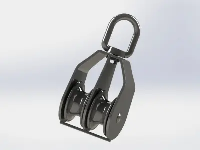 Pulley double block for rope size 32 3D model