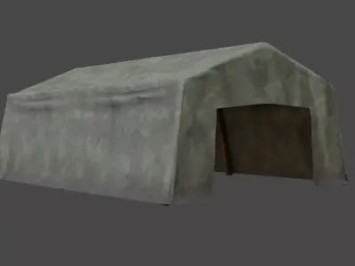 Military tent Low-poly 3D model