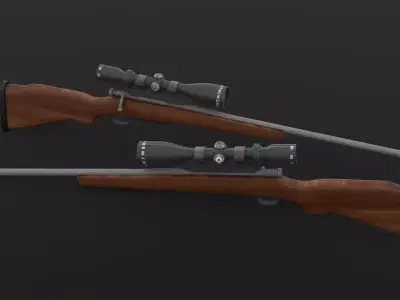 Hunting Rifle Low-poly 3D model purchase