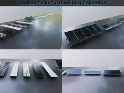 Rooftop Solar Systems Part Collection 3D model