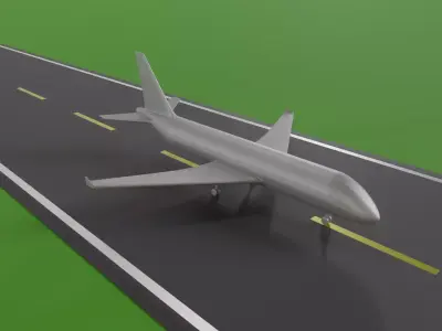 Airplane jet Low-poly 3D model