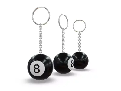 8 Ball Keychain 3D model