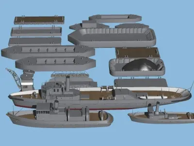 Imperial Japanese Navy For the Background Simplicity Pontoon Set 3D model