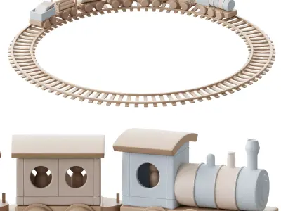 Animated train LOCO motive 3D model