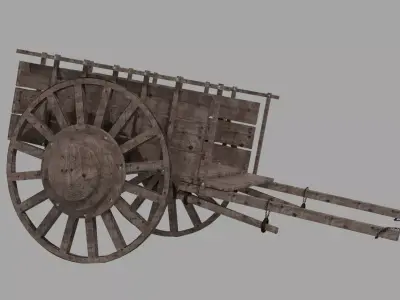 Oxcart Free low-poly 3D model