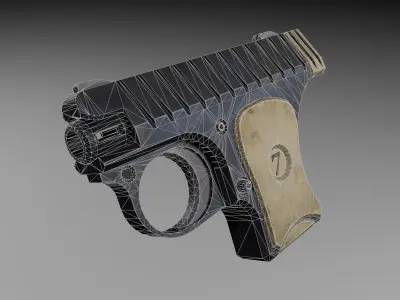 Stylized pistol Low-poly 3D model buy