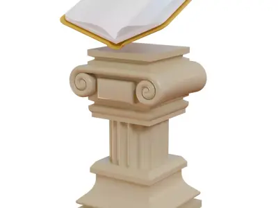 Roman Pole and Book Low-poly 3D model