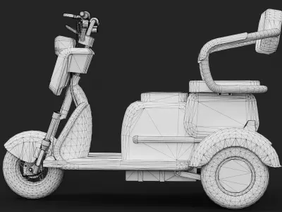 Electric Tri-bike Free low-poly 3D model