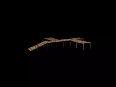  Wooden pier 3D model