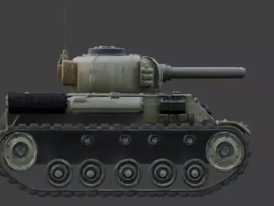 Stylized Chibi Sci-Fi Battle Tank 3d Low-poly 3D model