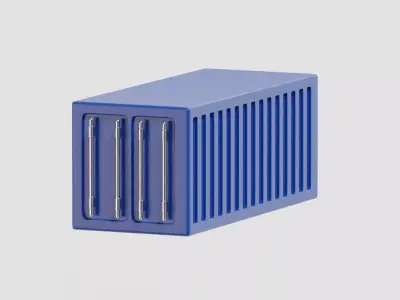 Shipping container Low-poly 3D model 7