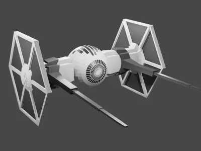Fighter star wars tie Free low-poly 3D model