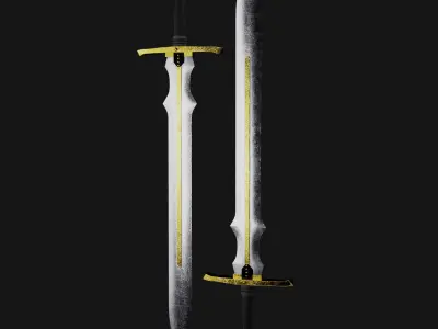 High-Quality Sword Asset with 4K Textures Low-poly 3D model
