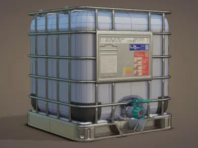 IBC Cubitainer Low-poly 3D model