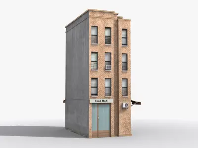 Apartment Building x21 Low-poly 3D model