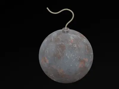 Rounded Black Bomb Low-poly 3D model