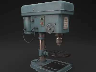 Drill Press  Low-poly 3D model
