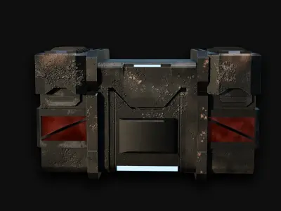 Black Millitary Crates 3D model