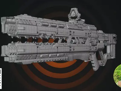 Sci-Fi Futuristic Heavy Railgun 3D model