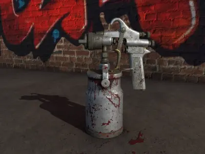 Vintage DEVILBISS Paint Spray Gun Low-poly 3D model