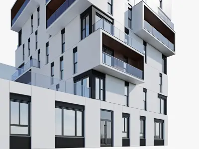 Modern residential building 5(1) 3D model