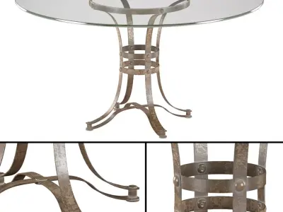 Tempe Round Metal Dining Table 3D model