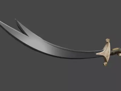 Zulfiqar Sword Low Poly Low-poly 3D model
