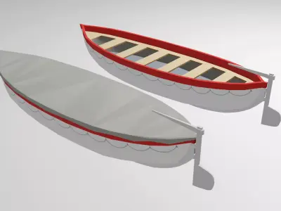 Classic Lifeboat Low-poly 3D model