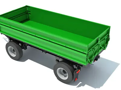 Farm Trailer 3D model from CGTrader