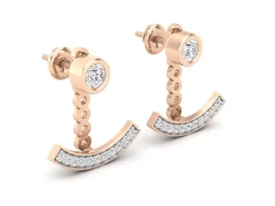 AV 501 Diamond Ladies Cluster Pendulum Stud Earrings Jackets Set 3D print model
