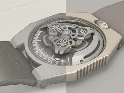 Complex wrist watch 3D model