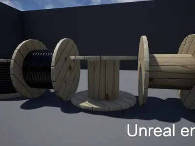 Two Cabledrum game assets Low-poly 3D model