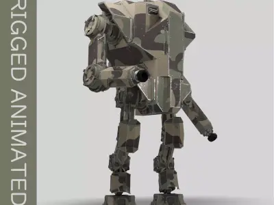 Mech 04 - Ghost Low-poly 3D model