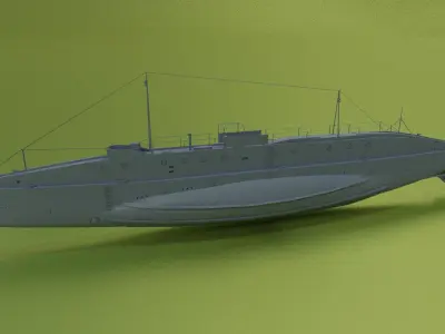 USS O-12 Nautilus 1931 Low-poly 3D model
