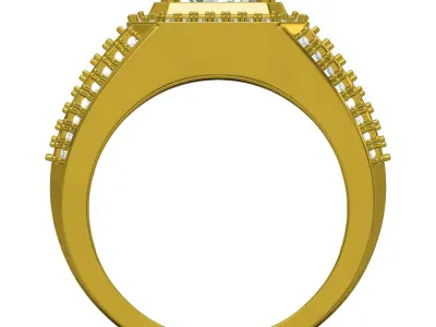 Antique Cathedral Diamond Ring for Men 3D print model