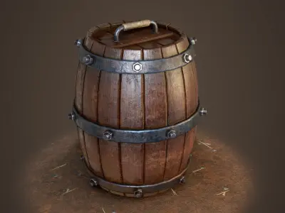 Unusual barrel Low-poly 3D model