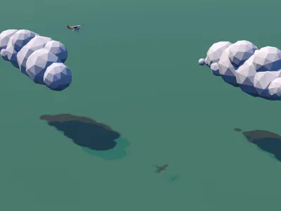 low poly cessna airplane flying Low-poly 3D model