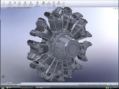 radial engine Free 3D model
