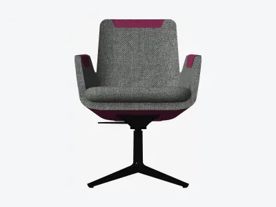 Furniture - Chair - Contemporary - Low - Swivel - Star Glides Low-poly 3D model