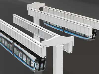  Suspended Monorail with Train 