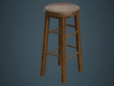 Stool 2B Low-poly 3D model
