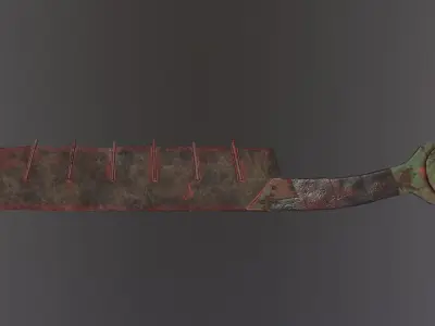 Apocalipticknife LowPoly old rusty knife Low-poly 3D model