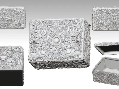 3D Print Ornate Art Nouveau Box Decorative Jewelry Storage 3D print model