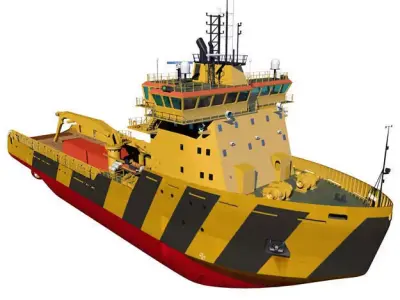 Icebreaker tugboat 3D model