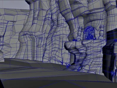 Ancient Caves rocky Mountain 3D model