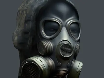 Gas mask helmet 3d model military combat Low-poly Low-poly 3D model purchase