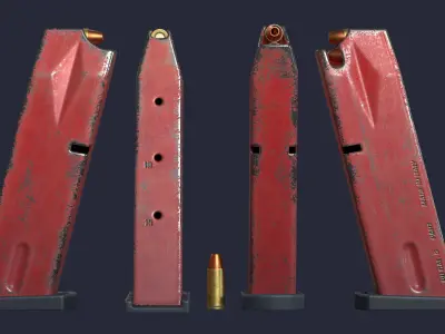 Gun Magazines   Low-poly 3D model