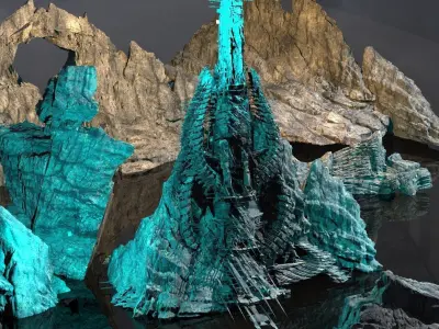 Mountain Fortress shards Kit bash 3  3D model